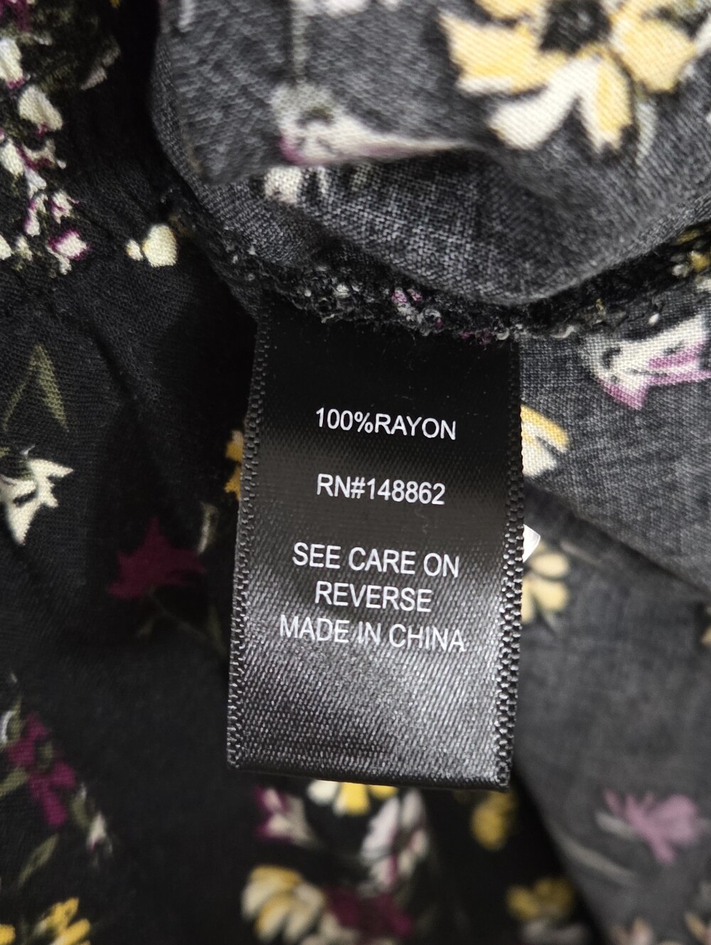 Torrid Black Floral Print Challis Smocked Waist Dress Size 1X - Picture 8 of 10
